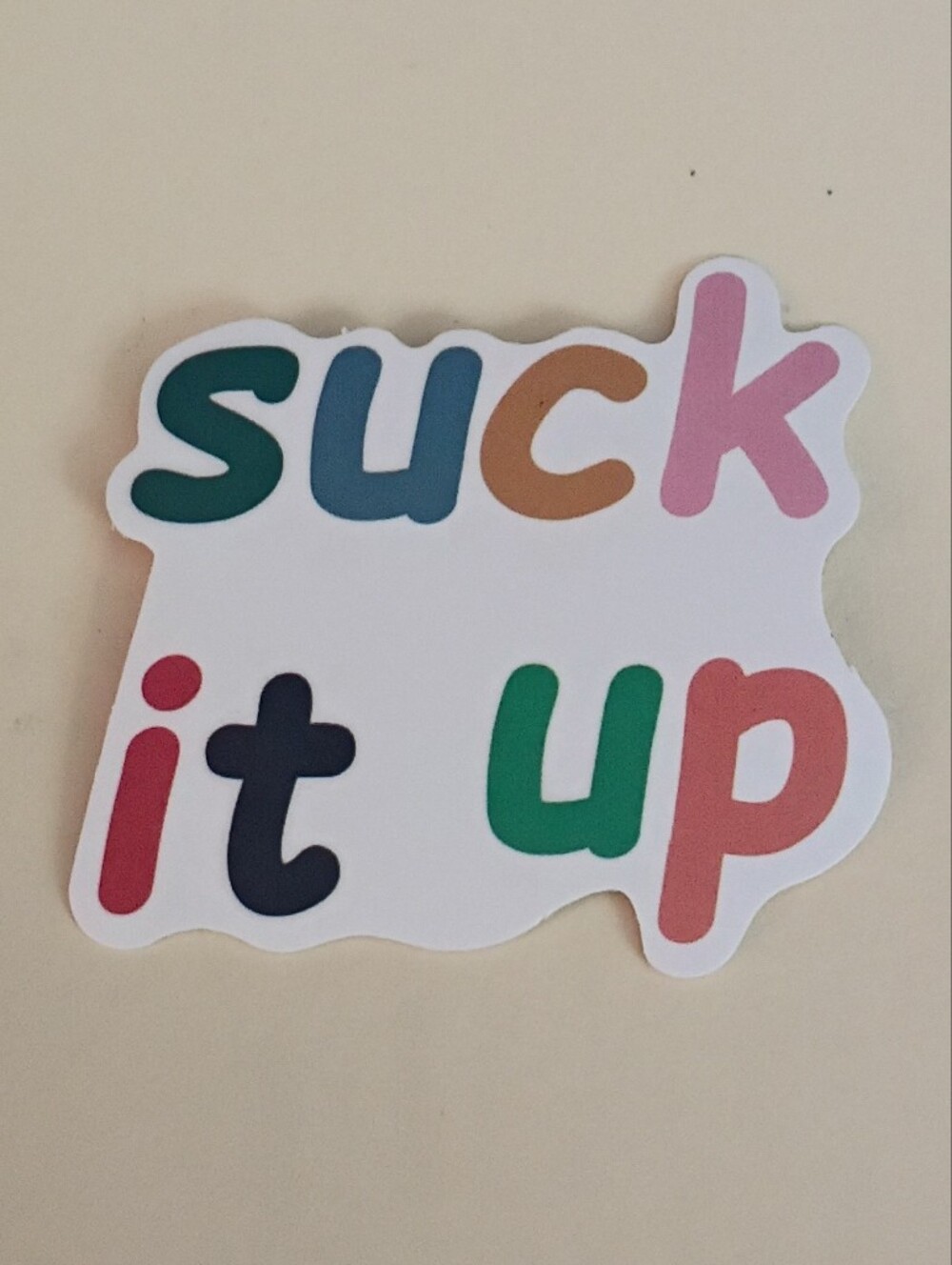 10/$10 Sticker - Suck It Up Multicolored Text Letters